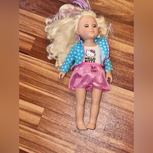 My life  Doll with Pink Skirt and Blue Polka Dot Jacket